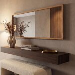 Miroir mca hwc - p56, miroir mural, miroir de dressing, miroir d'entr�e, 120 x 50 x 2 cm, verre, bois ...
