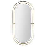 Miroir en m�tal ovale � suspendre - dor�