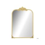 Miroir mural 60 x 87 cm miroir de salle de bain baroque avec cadre d�coratif en m�tal dor�