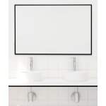 Miroir mural cadre en aluminium noir 60x80 cm b - 942
