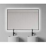 Miroir mural cadre aluminium noir led 80x100 cm b - 951