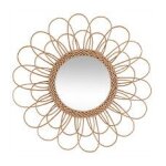 Miroir mural fleur en rotin d 56 cm