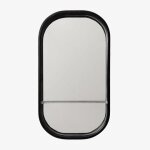 Miroir mural ovale 50x90 cm pour salle de bain avec �tag�re warien noir