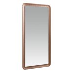 Miroir mural rectangulaire 120x60 cm en bois plaqu� noyer naturel avec cadre � rainure courb�e, design ...