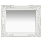 Miroir mural rectangulaire style baroque 50x40 cm blanc dec022850