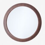 Miroir mural rond Ø75 cm en ch�ne ozande bois fonc�