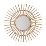 Miroir mural soleil en rotin d 58 cm