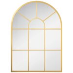 Miroir mural style art d�co forme vo�t�e dim. 50l x 70h cm m�tal dor� verre