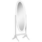 Miroir � pied ovale style shabby chic inclinaison r�glable dim. 47l x 45l x 154h cm mdf blanc