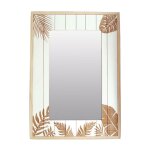 Miroir rectangulaire en bois motif feuillage