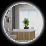 Miroir rond lumineux led de salle de bain 70 cm avec �clairage interrupteur tactile syst�me antibu�e ...