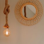 Miroir en rotin naturel diamtre 60