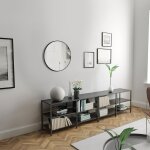 Miroir salle de bain circulaire 60cm de diametre - finition noir mat - ring dark 60