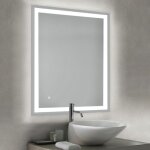 Miroir salle de bain heracles avec clairage led frontal et dcoratif emuca
