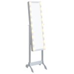 Miroir sur pied blanc avec led blanc 34x37x146 cm vidaxl vidaxl Miroir sur pied blanc avec led blanc 34x37x146 cm vidaxl vidaxl