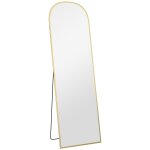 Miroir sur pied - miroir mural rectangulaire arrondi - dim. 50l x 161, 5h cm - alu. dor�