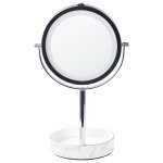 Miroir de table led savoie blanc - argent Miroir de table led savoie blanc - argent