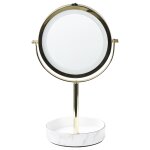 Miroir de table led savoie blanc / doré Miroir de table led savoie blanc / doré