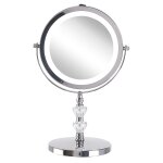 Miroir de table grossissant avec led 20 cm argenté laon Miroir de table grossissant avec led 20 cm argenté laon