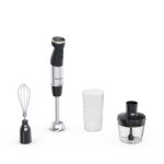 Mixeur 1000w 4 lames 20vit + turbo mini hachoir fouet bol doseur noir moulinex - dd673810