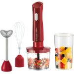 Mixeur plongeant [3 en 1 : mixeur, fouet, hachoir] blender rouge (bol 600 ml, smoothies, soupes, sauces, ...