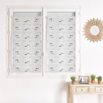 Modulable en etamine brod�e motif poisson