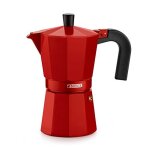 Monix m281703 - cafetière italienne en aluminium 3 tasses couleur fraise Monix m281703 - cafetière italienne en aluminium 3 tasses couleur fraise