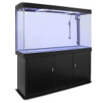 Monstershop ¿ aquarium a bords noir de 300 litres, meuble de support noir, d¿une dimension totale de ... Monstershop ¿ aquarium a bords noir de 300 litres, meuble de support noir, d¿une dimension totale de ...