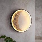 Moon lampe murale 3d led - applique int�rieure art d�co, intensit� variable, 40cm, id�ale salon, chambre ...