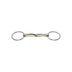 Mors 2 anneaux pour cheval bris� creux inox satin feeling