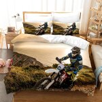 Moto cross housse couette x enfant + x taies d'oreiller xcm housse de couette personnes microfibre parure ...