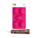 Moule 5 oeufs de pques + 1 stylo chocolat offert