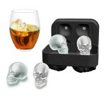 Moule boule de glace marqueur plateau moule crne 3d silicone whisky vin cocktail cube en forme de chocolat ...