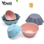 Moule a cupcake en silicone r�utilisable, 6 pi�ces, moules a muffins, ustensiles de cuisson pour bonbons, ...