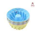 Moule a gteau en silicone 3d rond carr en forme de cur, 5 pices / ensemble, tasse a muffin cupcake ...