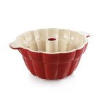 Moule a g�teau - tescoma - delicia - c�ramique - rouge / beige - 28, 5 cm