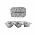 Moules a muffins jetables en forme de rose, ronds et profonds, en etain de taille standard, pour la cuisson ...