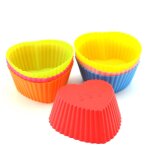 Moule a muffin en silicone 12 pices moule en forme de cur moule a muffin moule de bricolage tasse ...
