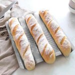Moules a pain franais antiadhsif ondul, ustensiles de cuisson, baguette, pole, pain de cuisine, 3 ...