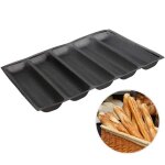 Moule a pain perfor antiadhsif en silicone, pour baguette, pour chiens chauds, tapis de cuisson