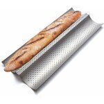 Moule rectangulaire antiadhsif pour la cuisson de baguettes, 2 moules a pain rectangulaires perfors, ...