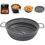 Moule silicone accessoire air fryer, moule pour friteuse a air rutilisable panier airfryer pliable plat ...