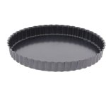 Moule a tarte 32 cm en acier anti adhèrent fond fixe Moule a tarte 32 cm en acier anti adhèrent fond fixe