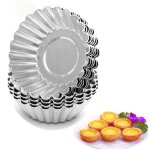 Moule a tarte aux ¿ufs antiadhsif en alliage d'aluminium, forme de fleur, rutilisable, tasse de cuisson ...