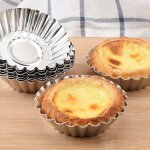 Moule a tarte aux ¿ufs style chrysanthme 100 pices coquetiers cupcake feuille d'aluminium tasse de ...