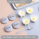 Moule a ¿uf en silicone souple de qualit alimentaire, 4 pices / ensemble, pour le petit djeuner, ...