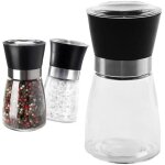 Moulin a main universel pour moudre le poivre, le sel et les epices 13 cm en verre Moulin a main universel pour moudre le poivre, le sel et les epices 13 cm en verre