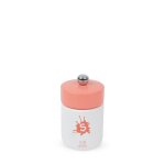 Pop moulin a sel manuel en bois, couleur blanc mat et corail 10 cm