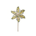 Moulin a vent citron feuille 9cm jaune
