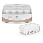 Moulinex yaourtire 12 pots de yaourt 200 ml + bac  fromage blanc 1 l yg233a10